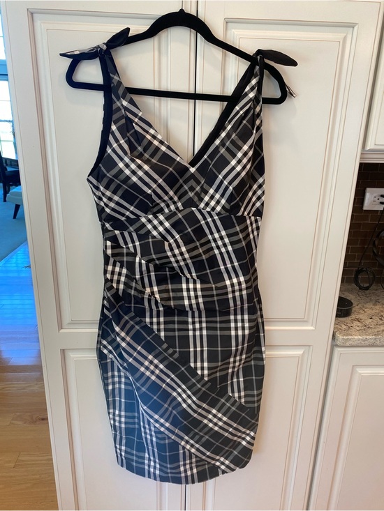 ME Makeover Essentials Dresses & Skirts - ME Makeover Essentials Black & White Plaid Tie-Shoulder Mini Dress